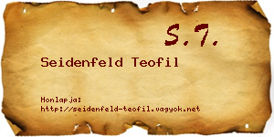 Seidenfeld Teofil névjegykártya